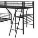 GFD Home - Twin over Full Bunk Bed with a Twin Size Loft Bed attached, with a Desk, Metal, Black(OLD SKU:SM000606AAB-1) - GreatFurnitureDeal