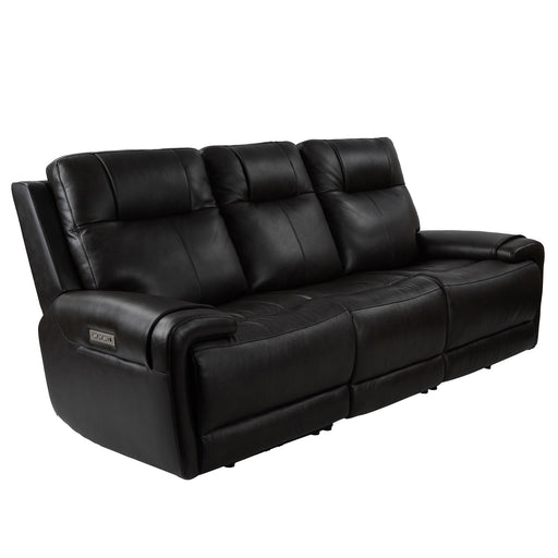 GFD Home - Trevor Triple Power Sofa | Genuine Leather | Lumbar Support | Adjustable Headrest | USB & Type C Charge Port | Middle Armless Chair Stationary - GreatFurnitureDeal