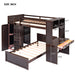 GFD Home - Twin size Loft Bed with a Stand-alone bed, Shelves,Desk,and Wardrobe-Espresso - GreatFurnitureDeal