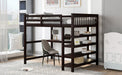 GFD Home - Full Size Loft Bed with Storage Shelves and Under-bed Desk, Espresso(OLD SKU:SM000246AAP-1) - GreatFurnitureDeal