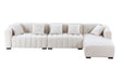 GFD Home - L-Shape Sectional Sofa with Deep Tufted Velvet Upholstered Right Chaise Modular Sofa  beige - GreatFurnitureDeal