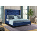 GFD Home - Galaxy Home Allen Tufted Velvet King Upholstered Bed in Navy Blue - GreatFurnitureDeal