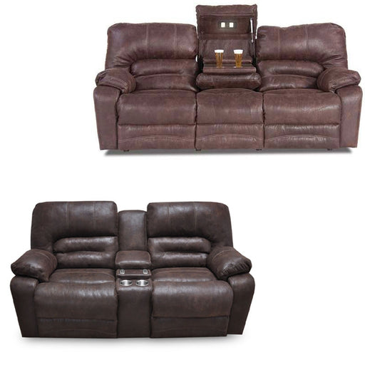 Franklin Furniture - Legacy 2 Piece Reclining -USB Port Sofa Set in Chocolate - 50044-83-50034-83-CHOCOLATE