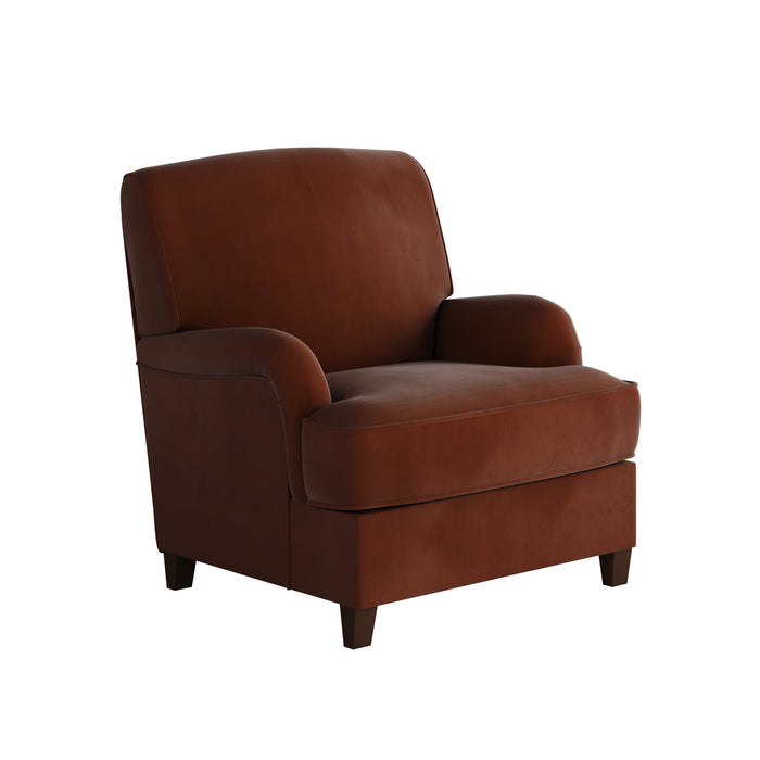 Southern Home Furnishings - Bella Burnt Accent Chair in Burnt Orange - 01-02-C Bella Burnt Orange - GreatFurnitureDeal