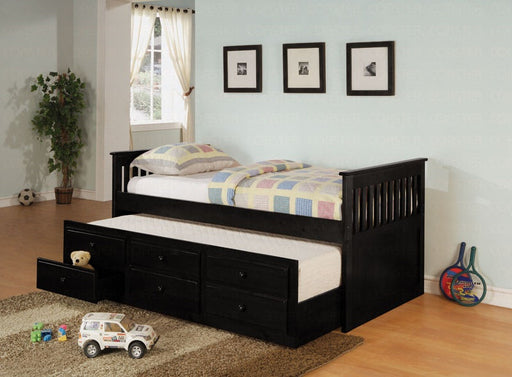 Coaster Furniture - Black Twin Daybed with Trundel and Storage Drawers - 300104 - GreatFurnitureDeal