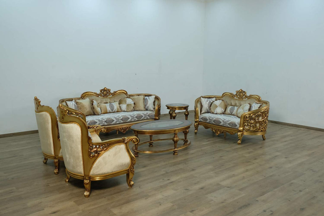 European Furniture - Bellagio Chair in Bronze off White-Gold - 30014-C - GreatFurnitureDeal