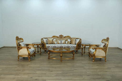 European Furniture - Bellagio Loveseat in Bronze off White-Gold - 30014-L - GreatFurnitureDeal