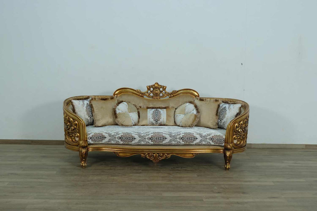 European Furniture - Bellagio 4 Piece Living Room Set in Bronze off White-Gold - 30014-4SET - GreatFurnitureDeal