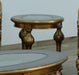 European Furniture - Bellagio End Table in Antique Bronze Gold Fabric- 30016-ET - GreatFurnitureDeal