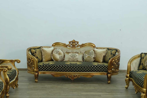European Furniture - Bellagio Sofa in Antique Bronze Black-Gold - 30018-S - GreatFurnitureDeal