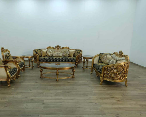 European Furniture - Bellagio 3 Piece Living Room Set in Antique Bronze Black-Gold - 30018-3SET - GreatFurnitureDeal