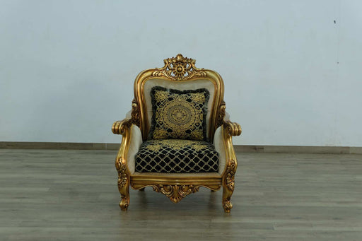 European Furniture - Bellagio Chair in Antique Bronze Black-Gold - 30018-C - GreatFurnitureDeal