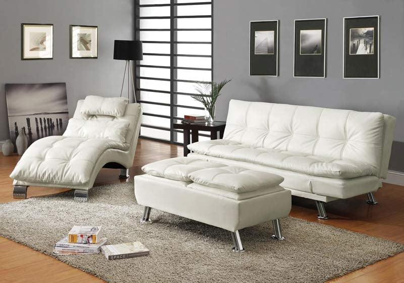 Coaster Furniture - Dilleston White Sofa Bed - 300291 - GreatFurnitureDeal
