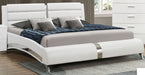Coaster Furniture - Felicity Glossy White Queen Upholstered Platform Bed - 300345Q - GreatFurnitureDeal