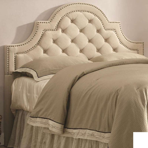 Coaster Furniture - Ojai Beige Upholstered King Tufted Headboard - 300442K - GreatFurnitureDeal