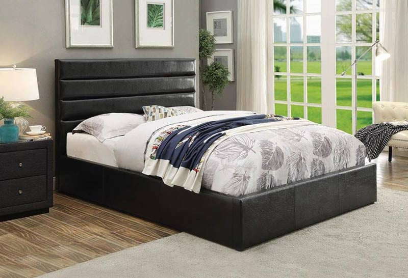 Coaster Furniture - Riverbend Upholstered Bed in Black - 300469KE - GreatFurnitureDeal