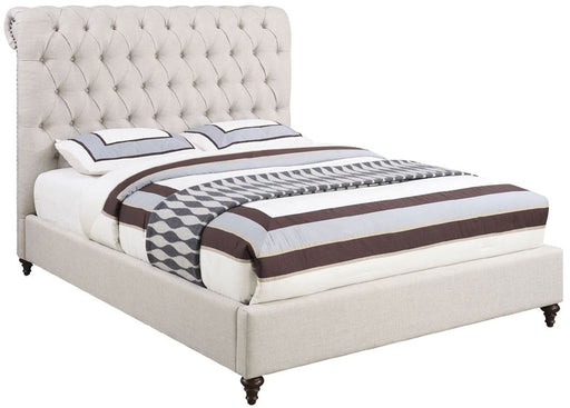 Coaster Furniture - Devon Beige Full Platform Upholstered Bed - 300525F - GreatFurnitureDeal
