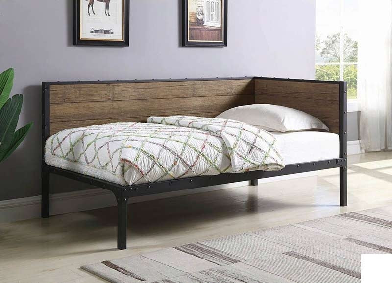 Coaster Furniture - Getler Weathered Black And Chestnut Twin Daybed - 300836
