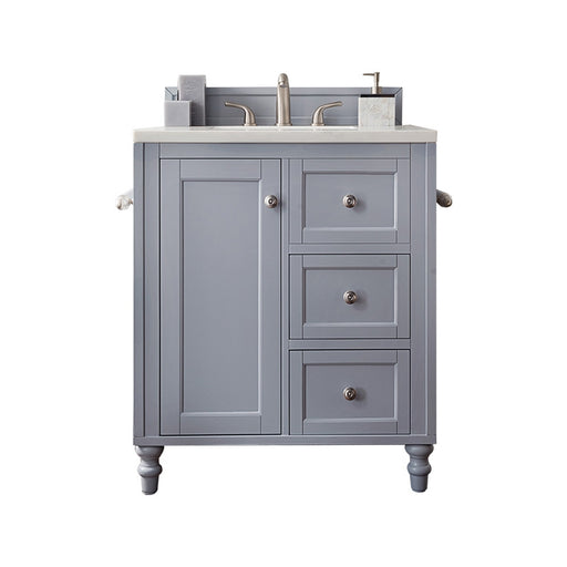 James Martin Furniture - Copper Cove Encore 30" Single Vanity, Silver Gray with 3 CM Arctic Fall Solid Surface Top - 301-V30-SL-3AF - GreatFurnitureDeal