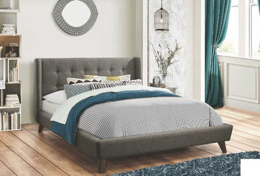 Coaster Furniture - Carrington Light Grey Full Upholstered Platform Bed - 301061F - GreatFurnitureDeal