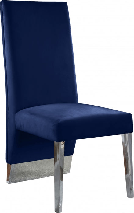 Meridian Furniture - Porsha Velvet Dining Chair Set of 2 in Navy - 756Navy-C - GreatFurnitureDeal