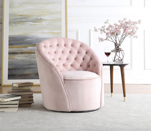 Meridian Furniture - Alessio Velvet Accent Chair in Pink - 501Pink - GreatFurnitureDeal