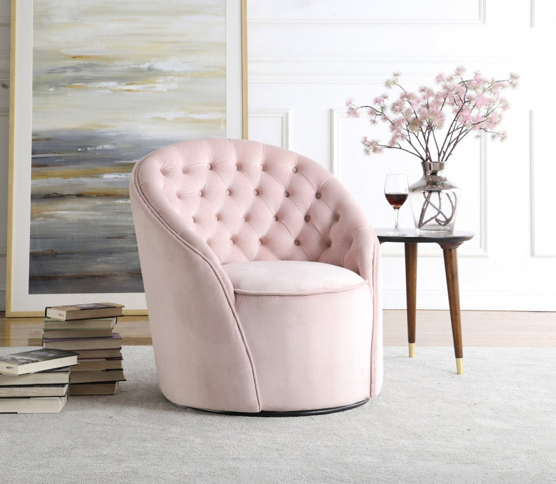 Meridian Furniture - Alessio Velvet Accent Chair in Pink - 501Pink