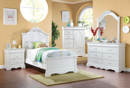 Acme Furniture - Estrella 5 Piece Bedroom Youth Full Bed Set in White - 30235F-5SET
