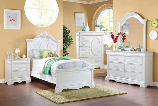 Acme Furniture - Estrella 6 Piece Twin Bedroom Set in White - 30240T-6SET - GreatFurnitureDeal