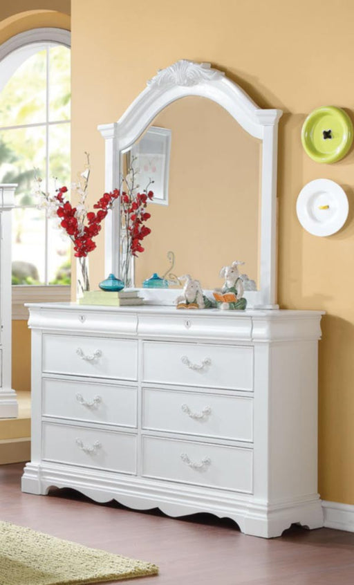 Acme Furniture - Estrella Youth Dresser with Mirror Set in White - 30245-44 - GreatFurnitureDeal