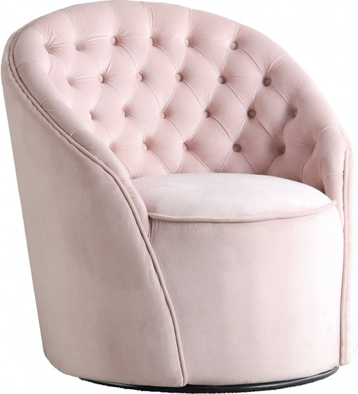 Meridian Furniture - Alessio Velvet Accent Chair in Pink - 501Pink - GreatFurnitureDeal