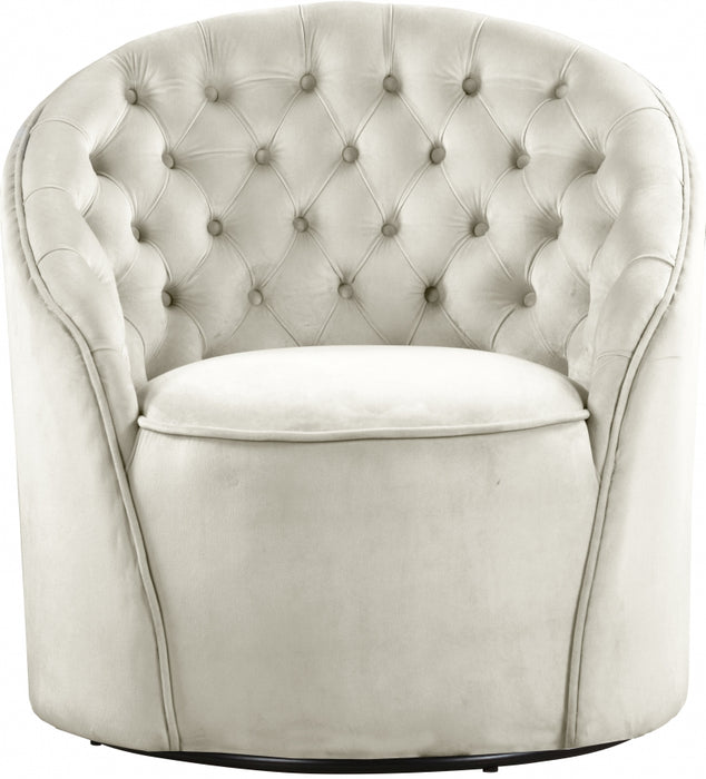 Meridian Furniture - Alessio Velvet Accent Chair in Cream - 501Cream