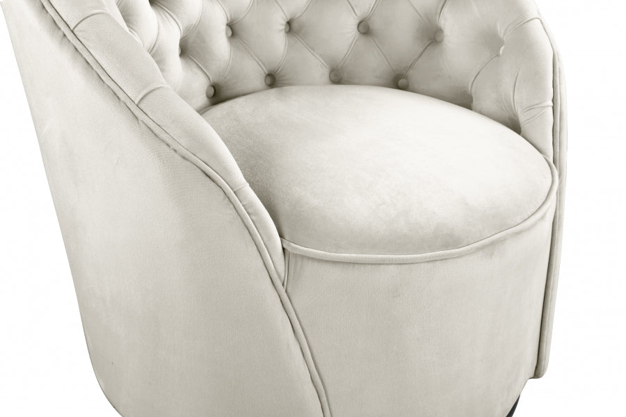 Meridian Furniture - Alessio Velvet Accent Chair in Cream - 501Cream