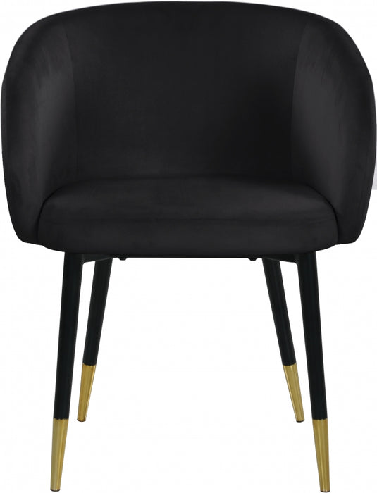 Meridian Furniture - Louise Velvet Dining Chair in Black (Set of 2) - 733Black-C - GreatFurnitureDeal