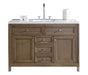 James Martin Furniture - Chicago 48" White Washed Walnut Single Vanity with 3 CM Arctic Fall Solid Surface Top - 305-V48-WWW-3AF