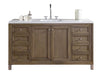 James Martin Furniture - Chicago 60" White Washed Walnut Single Vanity with 3 CM Carrara Marble Top - 305-V60S-WWW-3CAR
