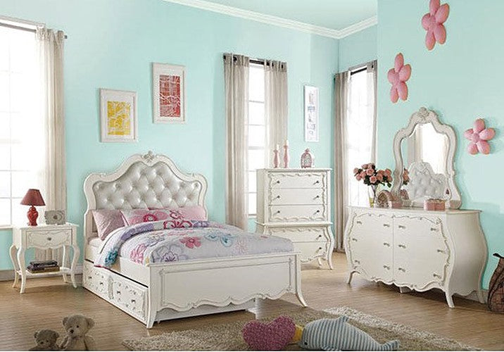 Acme Furniture - Edalene 5 Piece Twin Bedroom Set in Pearl White - 30505T-5SET - GreatFurnitureDeal