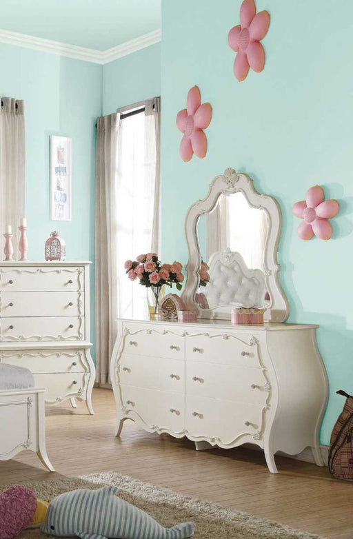 Acme Furniture - Edalene Dresser with Mirror Set in Pearl White - 30514-13 - GreatFurnitureDeal