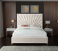 Meridian Furniture - Eclipse Velvet King Bed in Cream - EclipseCream-K - GreatFurnitureDeal