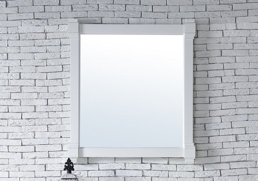 James Martin Furniture - Brittany 35" Mirror in Bright White - 650-M35-BW - GreatFurnitureDeal