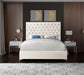 Meridian Furniture - Cruz Velvet King Bed in Cream - CruzCream-K - GreatFurnitureDeal