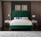 Meridian Furniture - Cruz Velvet King Bed in Green - CruzGreen-K - GreatFurnitureDeal