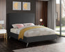 Meridian Furniture - Jasmine Velvet Queen Bed in Grey - JasmineGrey-Q - GreatFurnitureDeal