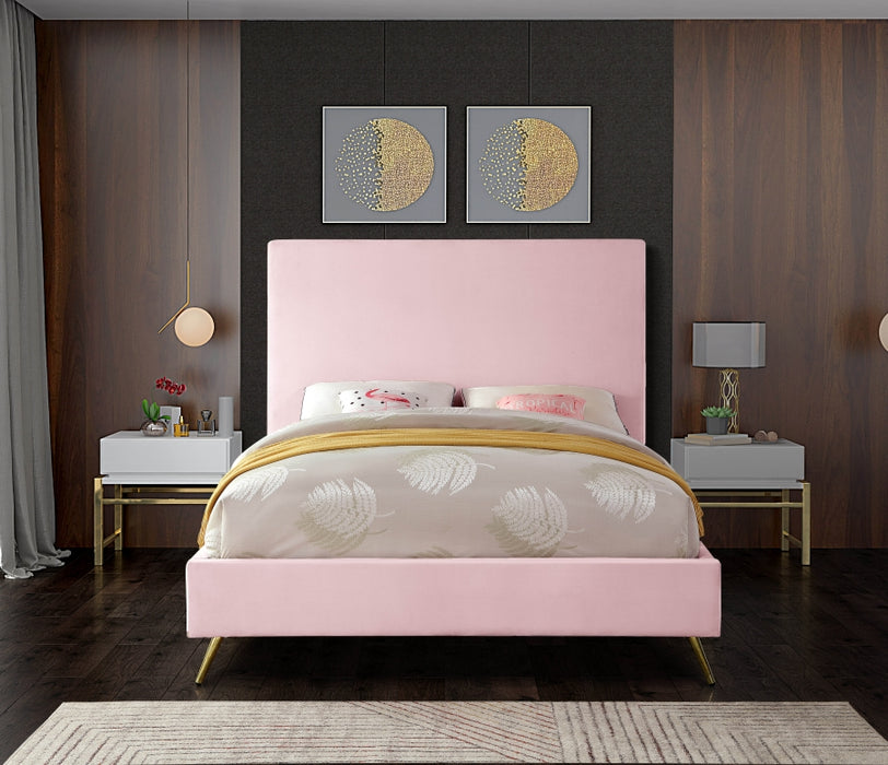 Meridian Furniture - Jasmine Velvet King Bed in Pink - JasminePink-K - GreatFurnitureDeal