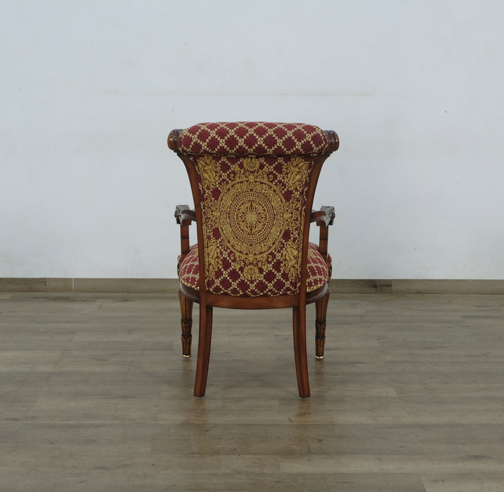 European Furniture - Veronica Dining Arm Chair in Antique Dark Gold Leaf Set of 2 - 31060-AC - GreatFurnitureDeal
