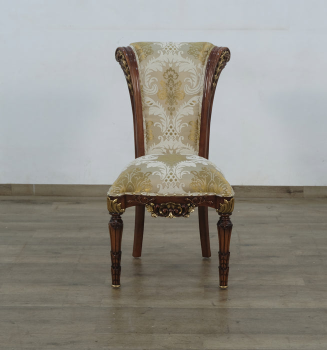 European Furniture - Veronica Dining Side Chair in Antique Dark Gold Leaf Set of 2 - 31062-SC - GreatFurnitureDeal