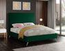 Meridian Furniture - Jasmine Velvet Queen Bed in Green - JasmineGreen-Q - GreatFurnitureDeal