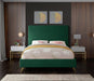 Meridian Furniture - Jasmine Velvet Queen Bed in Green - JasmineGreen-Q - GreatFurnitureDeal