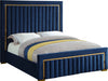 Meridian Furniture - Dolce Velvet King Bed in Navy - DolceNavy-K - GreatFurnitureDeal