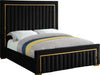 Meridian Furniture - Dolce Velvet Queen Bed in Black - DolceBlack-Q - GreatFurnitureDeal